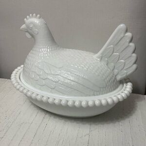 Vintage milkglass nesting egg bowl